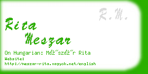 rita meszar business card